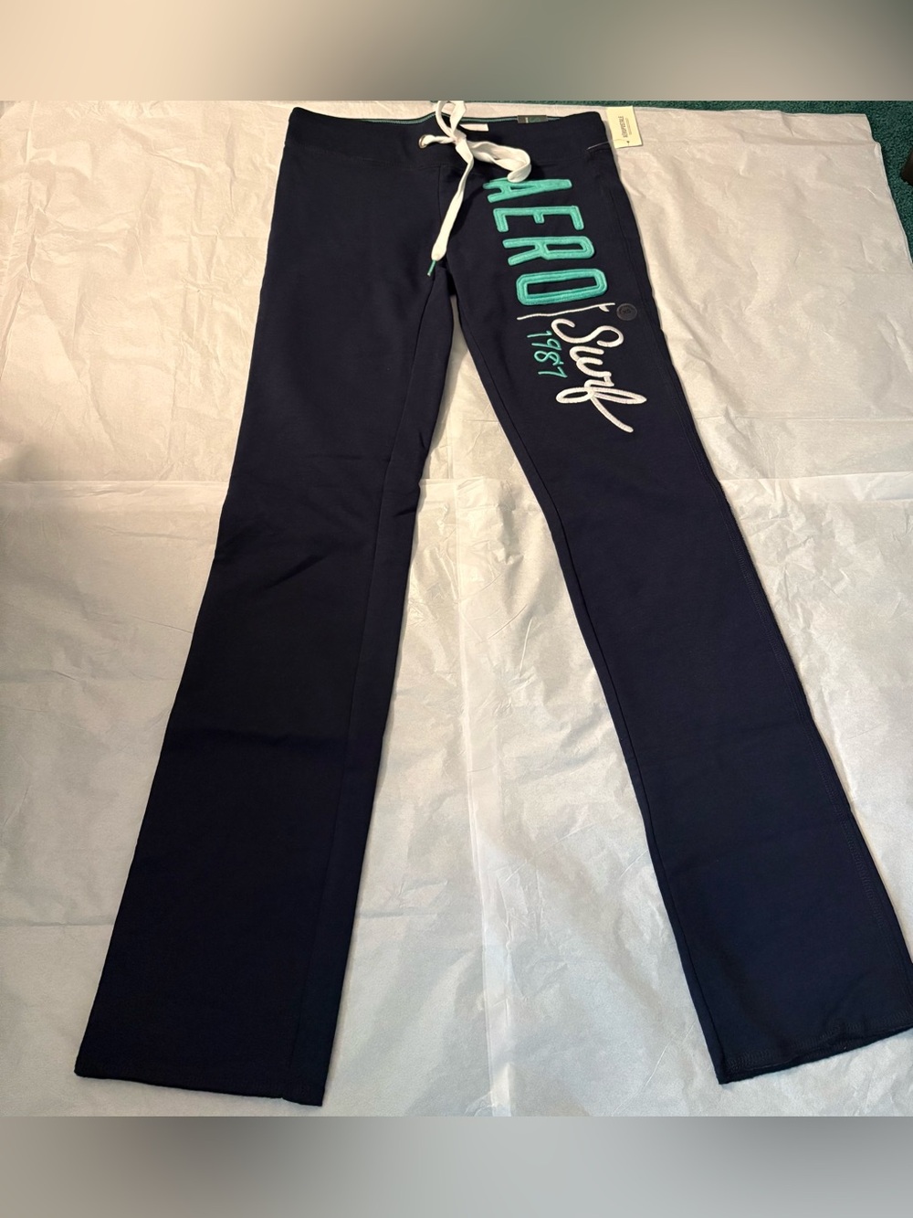 Aéropostale Navy Skinny Fleece Stretch Pants